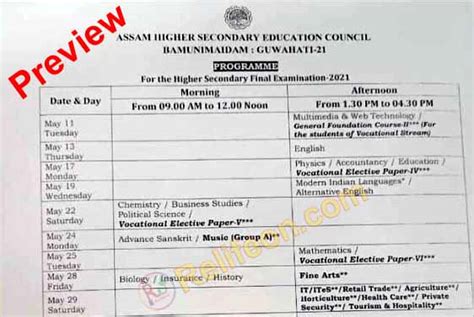 Assam Hs Final Exam Routine Check Ahsec Final Exam Routine Here