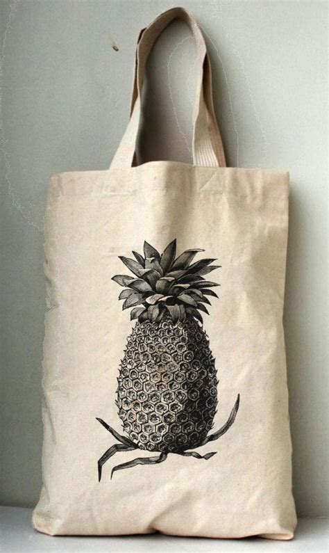 Disminuyen los residuos de plásticos en el medio ambiente. Bolsas de piña impresión algodón bolsa de Cancas | Bolsas ...
