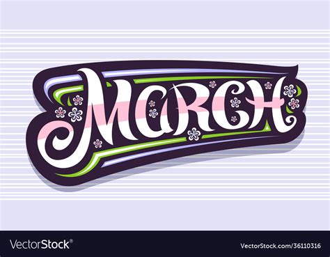 Banner For March Royalty Free Vector Image Vectorstock