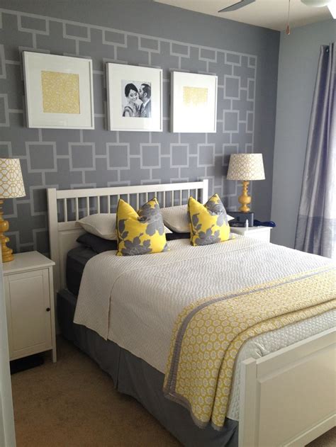 Incredible Yellow Gray Bedroom For Small Room Home Decorating Ideas