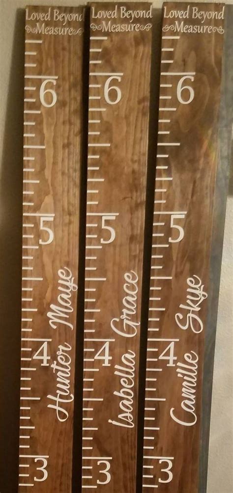 Personalized Wooden Growth Chart Kids Height Chart Family | Etsy