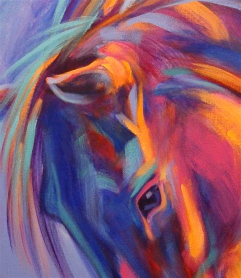 Abstract Horses Purple Pink And Blue Abstract Horse