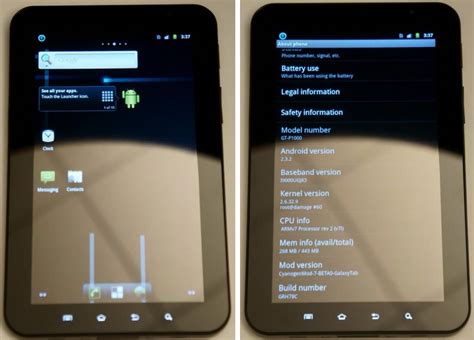 La Galaxy Tab Sous Gingerbread Grâce à Cyanogen