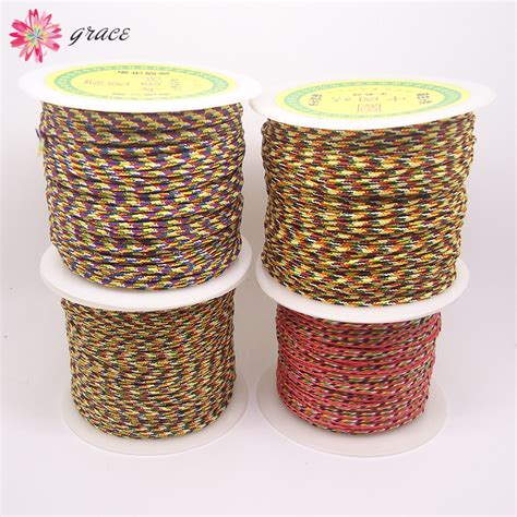 80mlots 1mm15mm Rainbow Colorful Nylon Polyester Braid Cotton Thread
