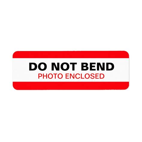 Do Not Bend Warning Label Red
