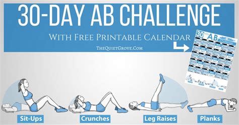The Day Ab Challenge With Free Printable Calendar