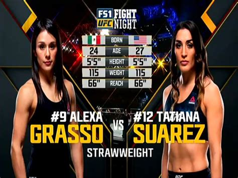 Alexa Grasso Vs Tatiana Suarez Full Fight Ufc Fight Night 129 Mma V