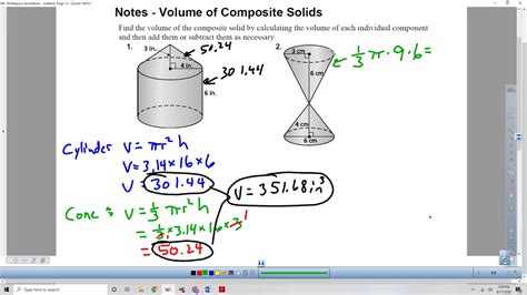 Adv Volume Of Composite Solids 1 And 2 Youtube