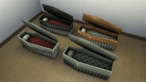 Sims 4 Ccs The Best Open Coffin Bed For Vampires By Necrodogmtsands4s