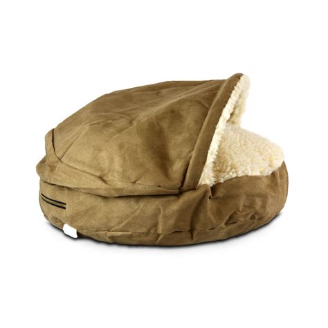 Snoozer Luxury Cozy Cave Pet Bed In Camel And Cream Petco