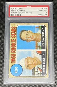 1968 topps baseball # 247 ▪johnny bench rookie card ▪ free shipping ▪. 1968 Topps Johnny Bench #247 Rookie Card PSA 8 NM-MT | eBay