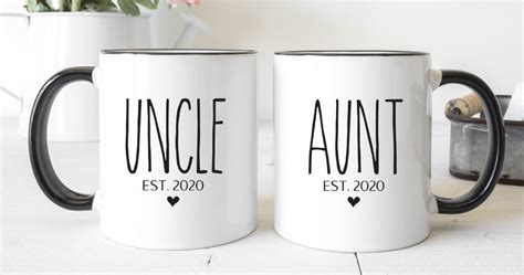 Set Aunt And Uncle Mugs New Aunt And New Uncle Gifts New Etsy