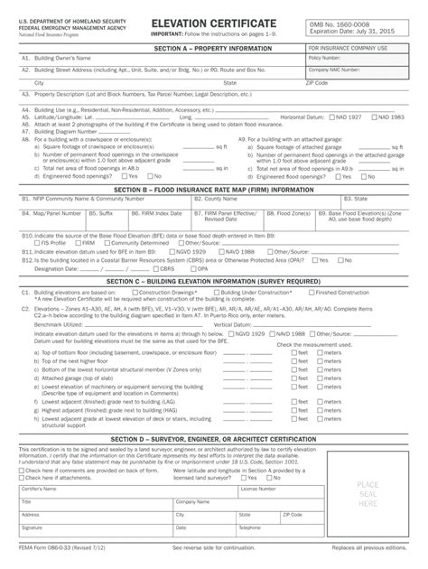 Fema Elevation Certificate 2023 Pdf Fill Out And Sign Online Dochub