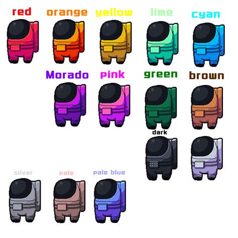 Among Us Character Colors Cazzdesignz