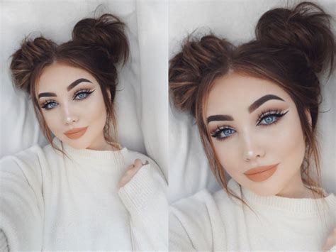 Once you get to the top, twist them into two loose buns. Space Buns | Tutorial | Hair bun tutorial, Hair styles ...