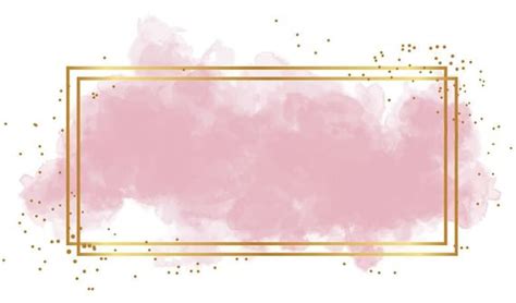Pink Watercolor Clipart Gold Glitter Rectangle Frame Png Etsy Uk