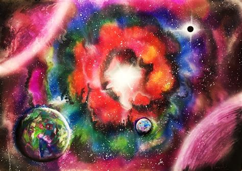 Original Painting Spray Paint Art Space Painting Space Art Etsy