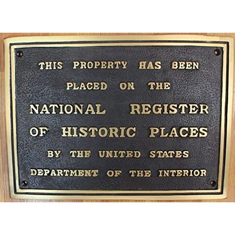National Register Of Historic Places Wall Plaque Old Building Solid
