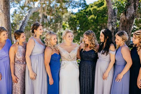 Bridesmaids In Blue And Purple Elizabeth Anne Designs The Wedding Blog