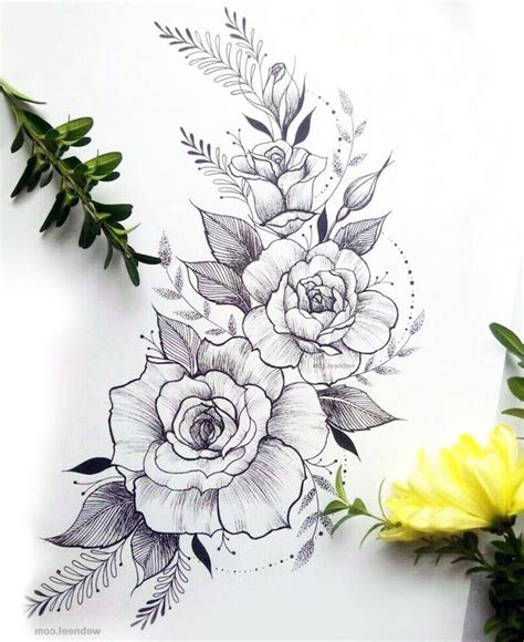images de dessin de fleur pour apprendre à dessiner Flower tattoo designs Flower