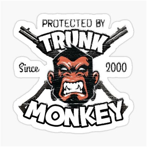 Trunk Monkey Wood Grain Distressed Sticker For Sale By Kemontae78