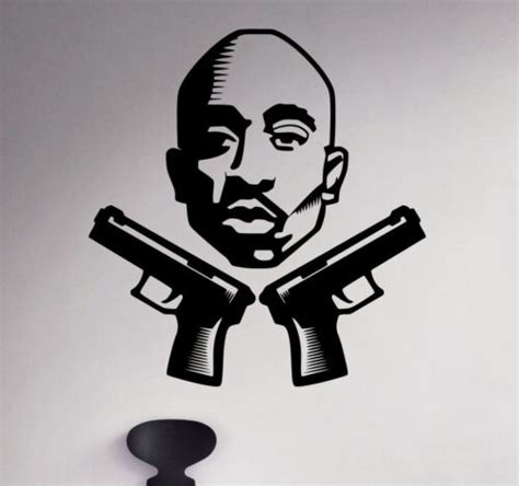 2pac Vinyl Decal Tupac Shakur Vinyl Sticker Home Interior Art Removable