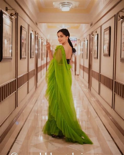 Taapsee Pannu Looks Lovely In A Green Tulle Ruffle Saree