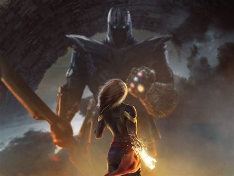 ‘avengers 4 Fan Made Poster Pits Captain Marvel Vs Thanos In Epic Showdown