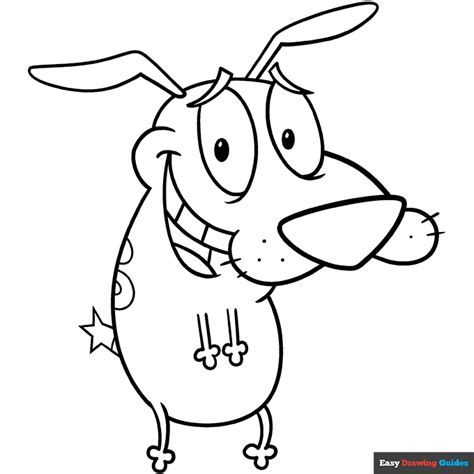 Courage The Cowardly Dog Coloring Page Easy Drawing Guides