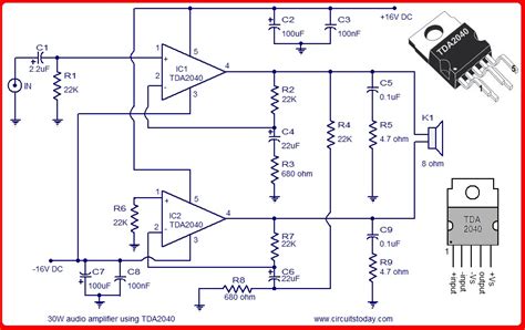 Skema Rangkaian Amplifier Watt Amplifier Tda