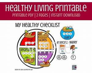 Healthy Living Chart For Kids Daily Food Chart My Plate Menu Daily Meal