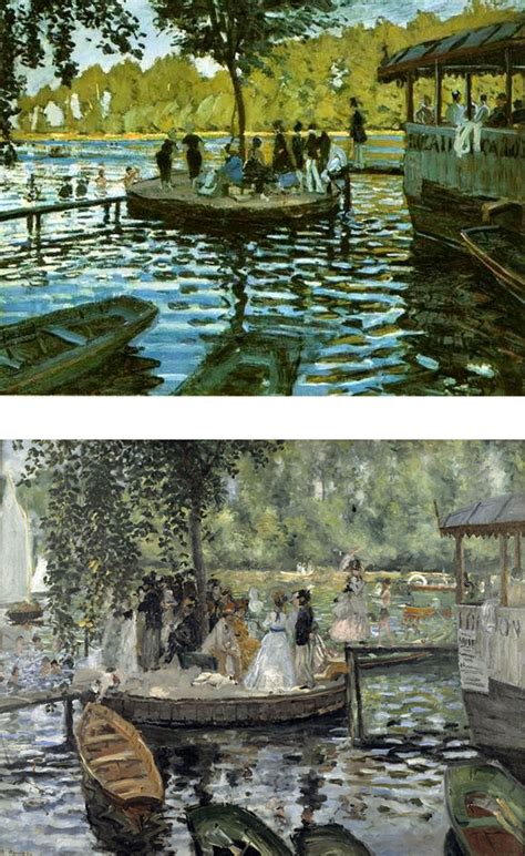 Bain à La Grenouillère Pintura Feita Por Monet E Por Renoir Dá Para