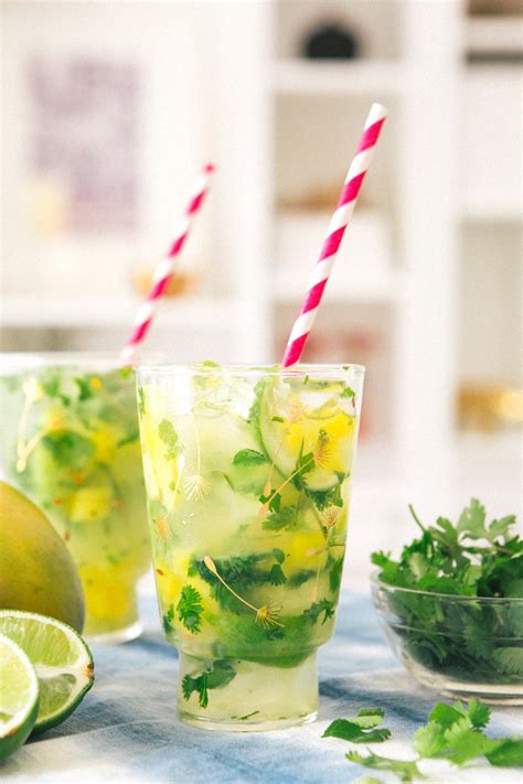 It's light, flavorful & refreshing. mango cilantro mojitos - A House in the Hills