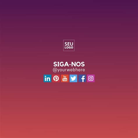 Modelos Personalizáveis De Siga Nos Nas Redes Sociais