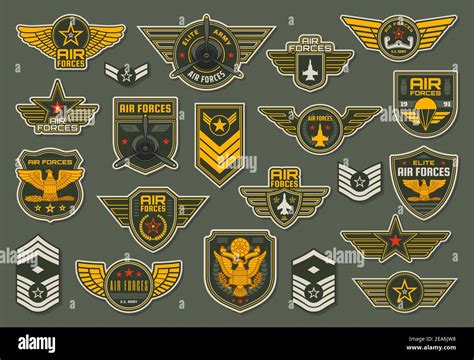 Army Air Forces Airborne Units Badges And Winged Chevrons With Plane