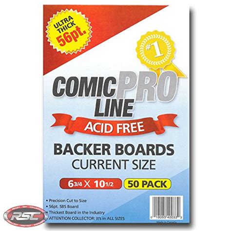 Comic Pro Line Backer Boards Ultra Thick 56pt Current Size Measures 6 3
