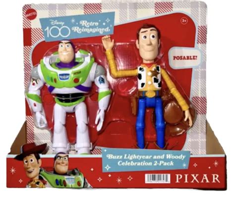 2 Pk Disney Pixar Toy Story Retro 7 Woody And Buzz Lightyear Action