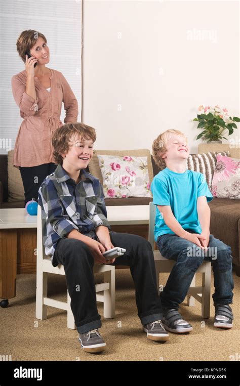 Children Watching Tv Stock Photo Alamy