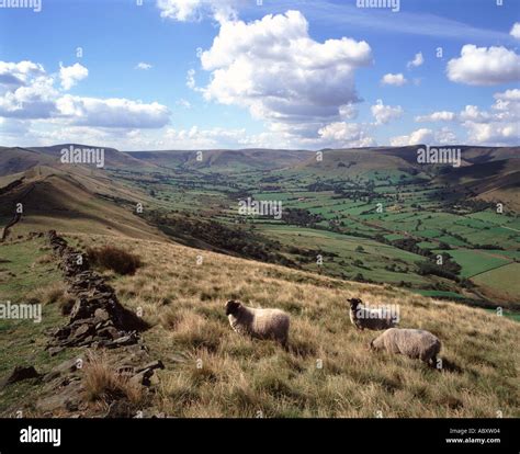View From Lose Hill Along The Great Ridge To Edale And Kinder Scout In