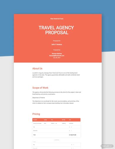 Travel Proposal Examples Format Pdf Tips