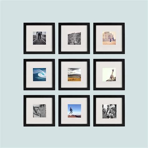 Minimalist framing at its most elegant, the thin face of the fineline shadow mat picture frame neatly defines an image but never overwhelms it. 9-Pack, Black, 8x8 Photo Frame (4x4 Matted) | 8x8 photo ...
