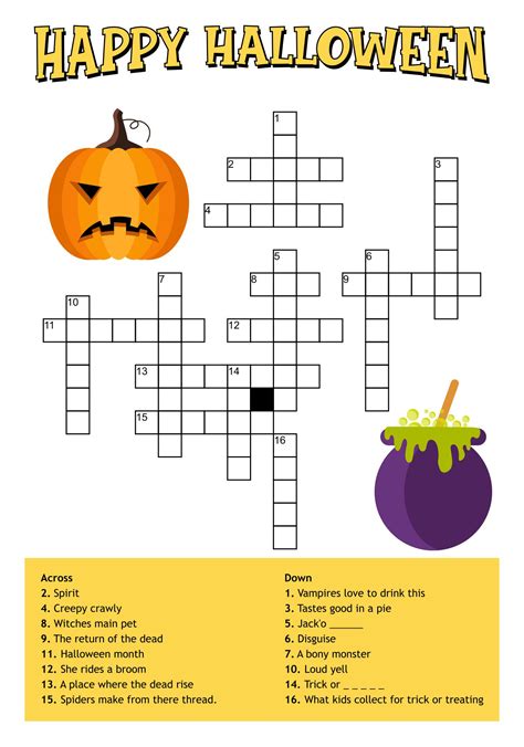 Halloween Crossword Puzzle Printable