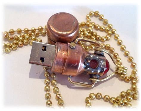Steampunk 16gb Usb Flash Drive Model 452 Necklace In A Tin Box Etsy