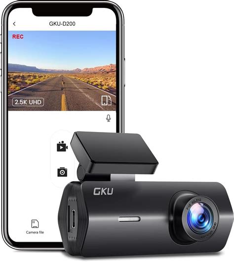 Cámara de Coche WiFi GKU Dashcam Full HD 2 5K 1600P y Super Visión