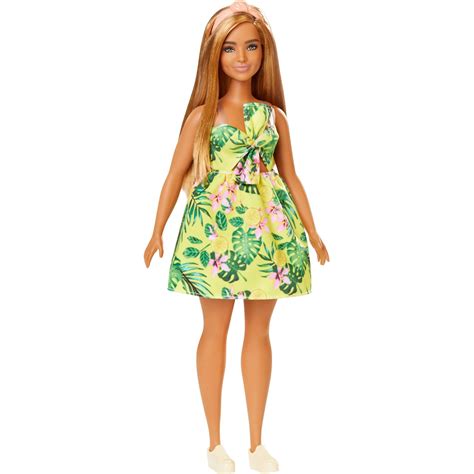 Barbie Fashionistas Doll Curvy Body Type With Tropical Dress Walmart