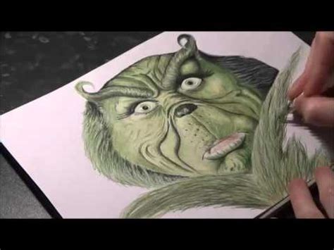 draw  grinch realistic christmas drawing youtube