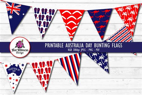 Printable Australia Day Bunting Flags 919420 Bunting Design Bundles