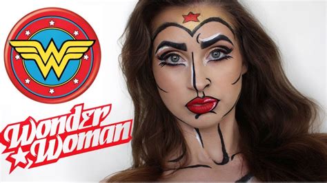 Comic Pop Art Wonder Woman Makeup Tutorial Halloween Super Hero Youtube