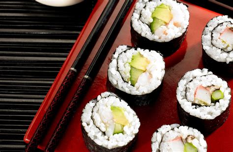 Avocado And Prawn Sushi Rolls Japanese Recipes Goodtoknow