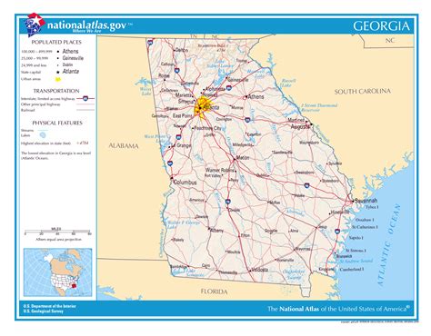Large Detailed Map Of Georgia State Georgia State Usa Maps Of The